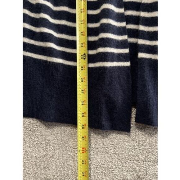 Madewell Cardigan Merino Wool Alpaca Small Cozy Sweater Open Front Navy Stripe - Picture 7 of 9